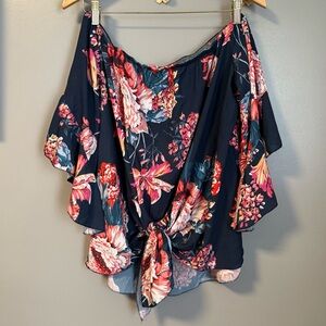 SHEIN | Floral Off-Shoulder Bell Sleeve Top